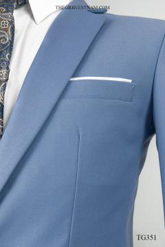 Bộ suit xanh dương nhạt một nút TG351